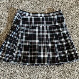 Plaid Black and White Skirt